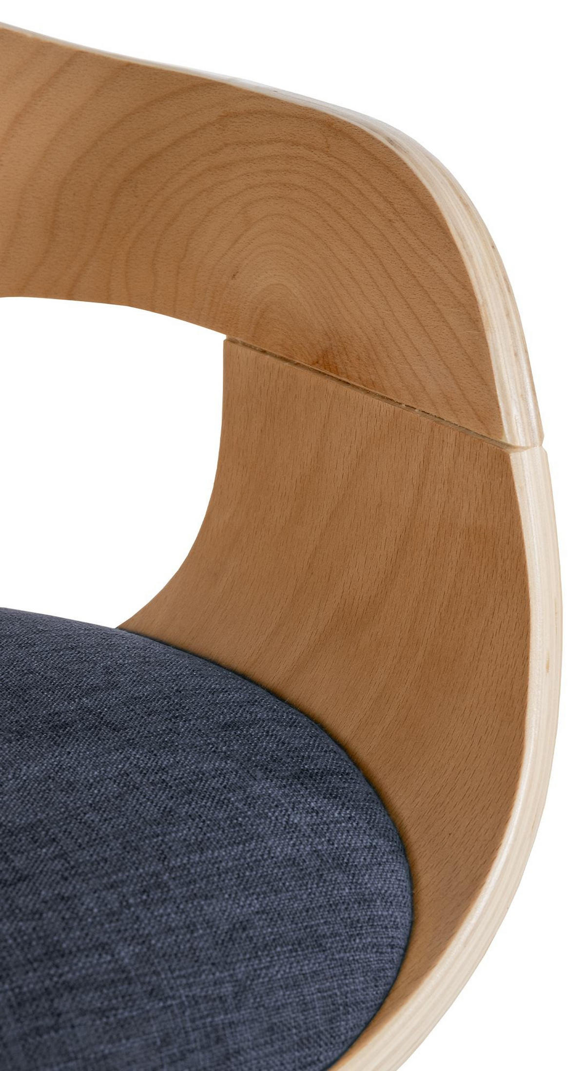 ARMLEHNENSTUHL Stoff Natura/Blau - Blau/Eukalyptusholzfarben, Holz/Textil (49/73/46cm) - CLP