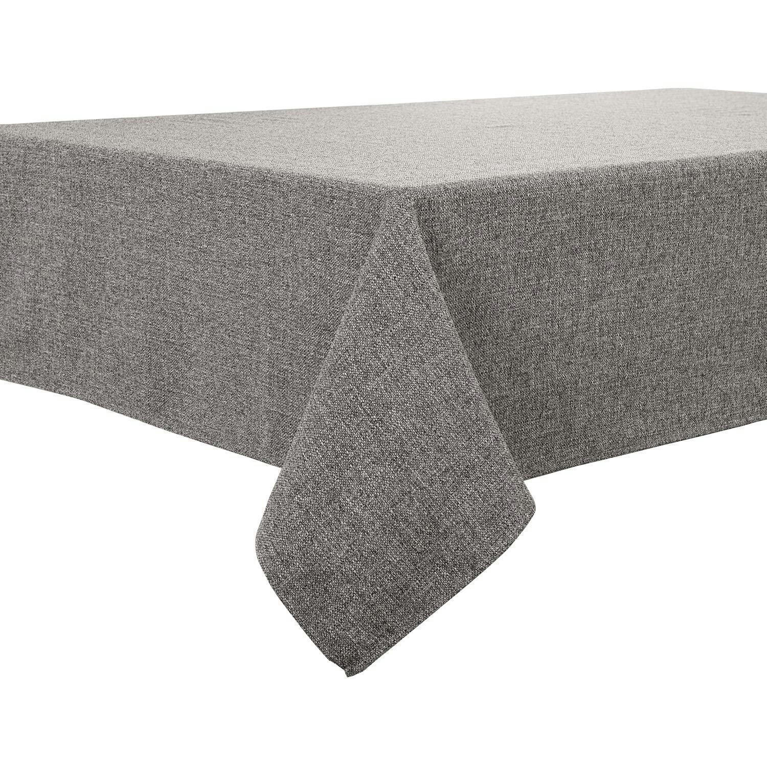 TISCHDECKE Grau 140 x 180 cm wasserabweisend Leinenoptik - Grau, Textil (180/140/1.5cm)