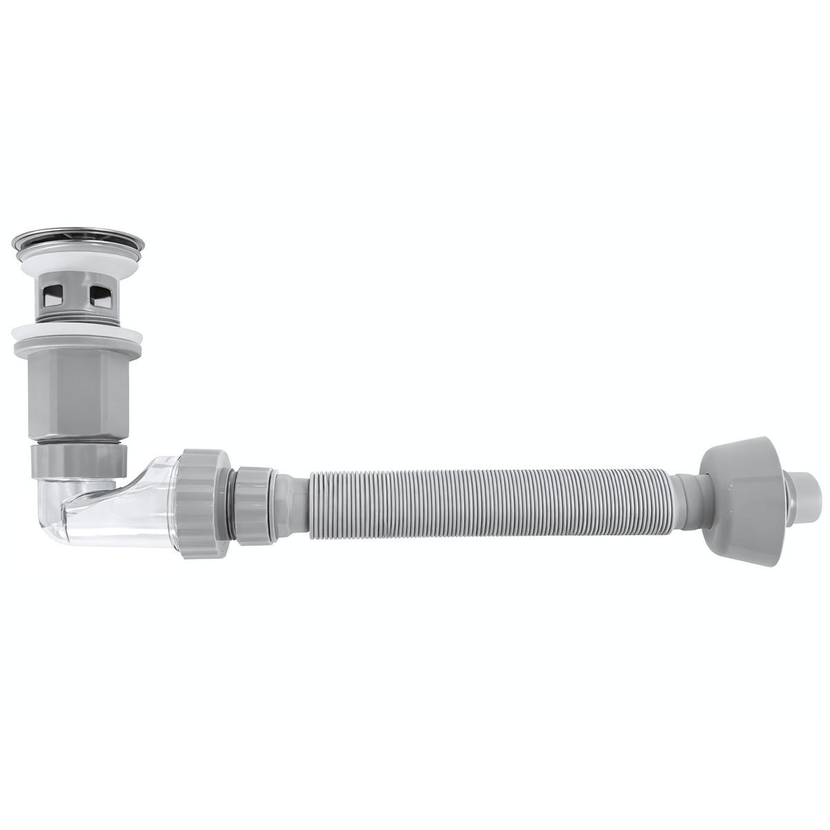 WASCHBECKEN-SIPHON Klik-klak Universal Rea Flow Chrome - Chromfarben, Metall (6.3/8.2/93cm) - REA
