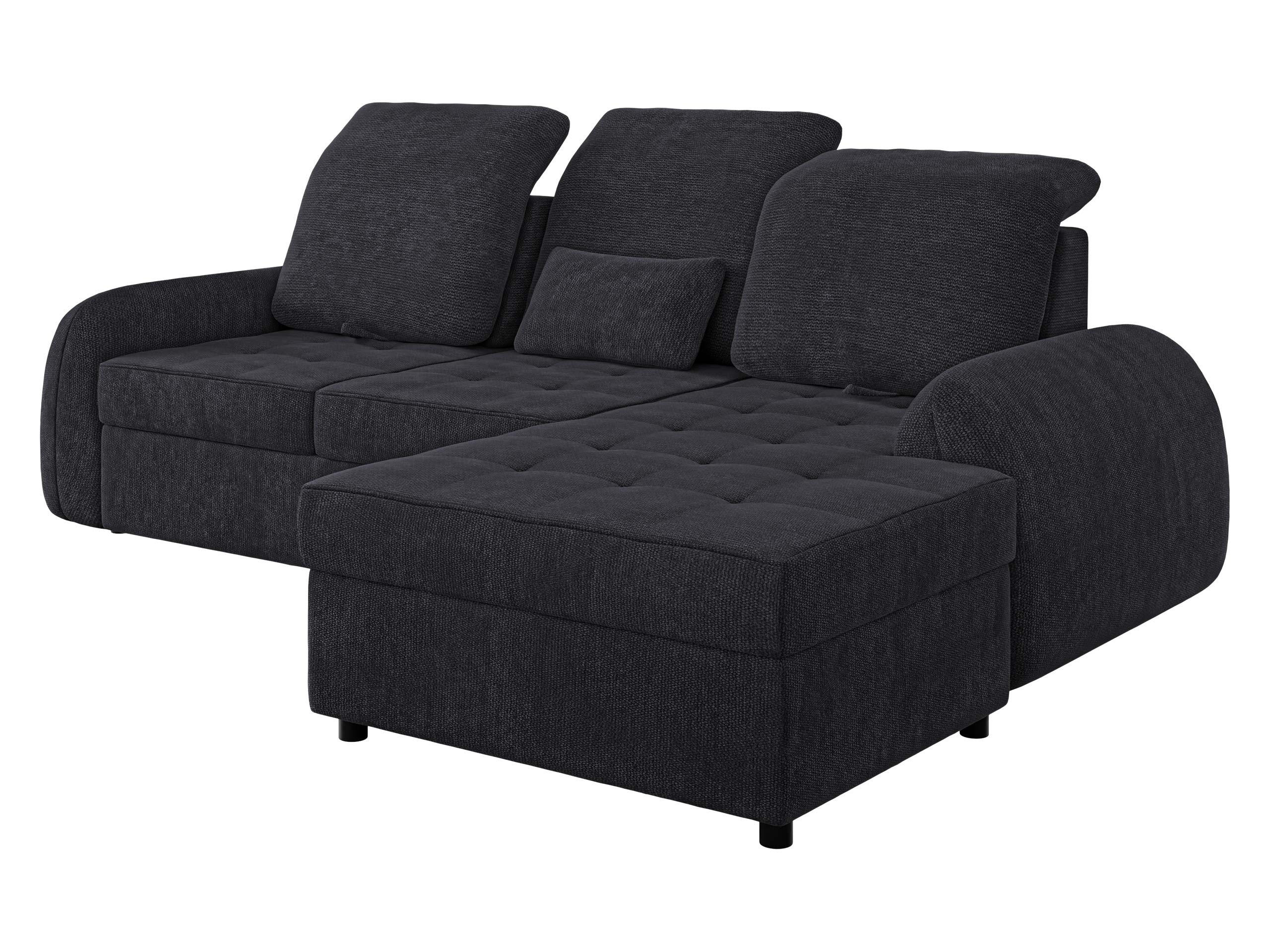 ECKSCHLAFSOFA Soreno, Seite: Rechts - Anthrazit/Schwarz, Holz/Kunststoff (176/255cm) - MIRJAN24