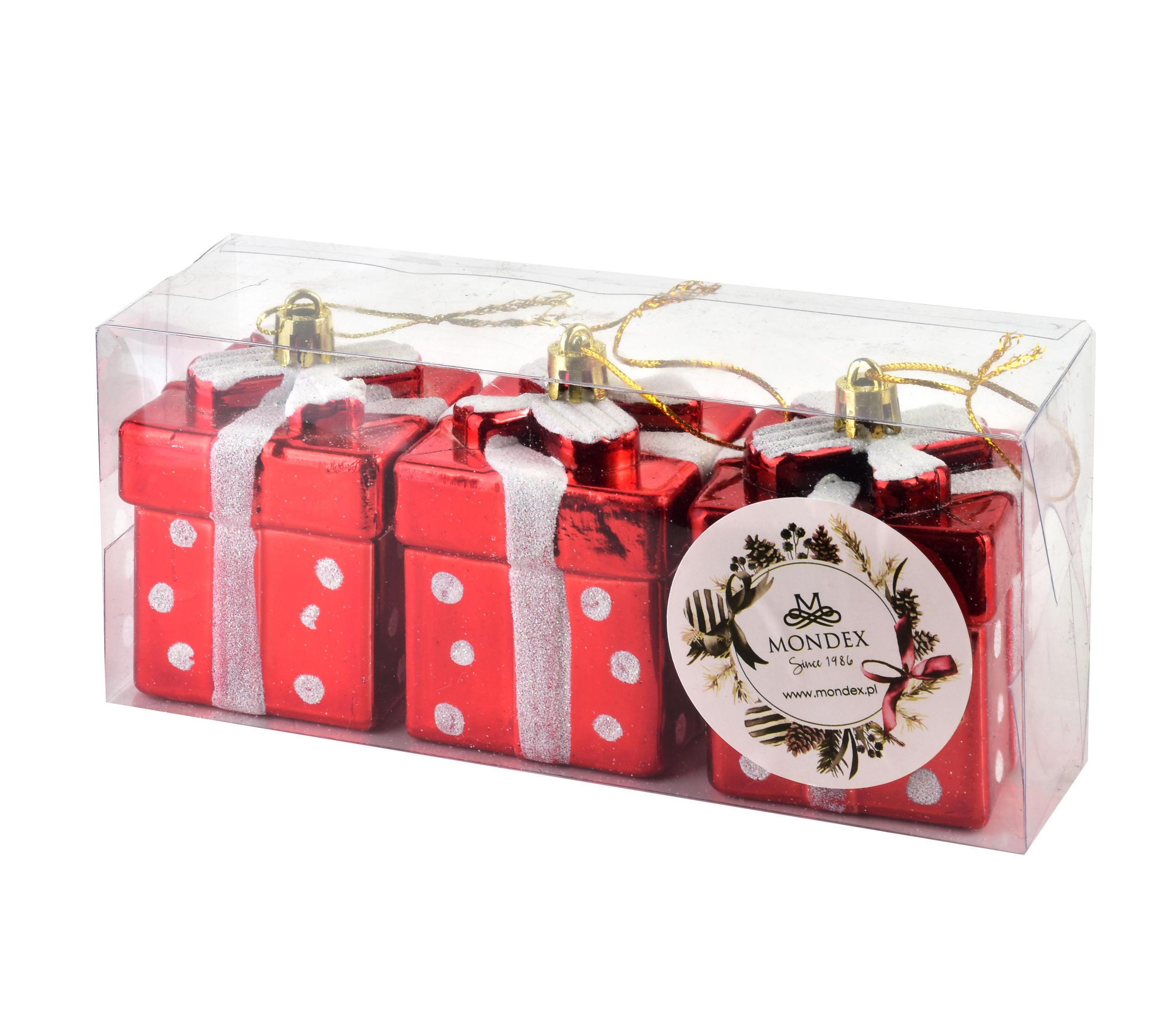 CHRISTBAUMKUGEL Santa Lila 3er Set Rot 5x5x5 cm Kunststoff - Rot, Kunststoff (5/5/5cm) - Mondex