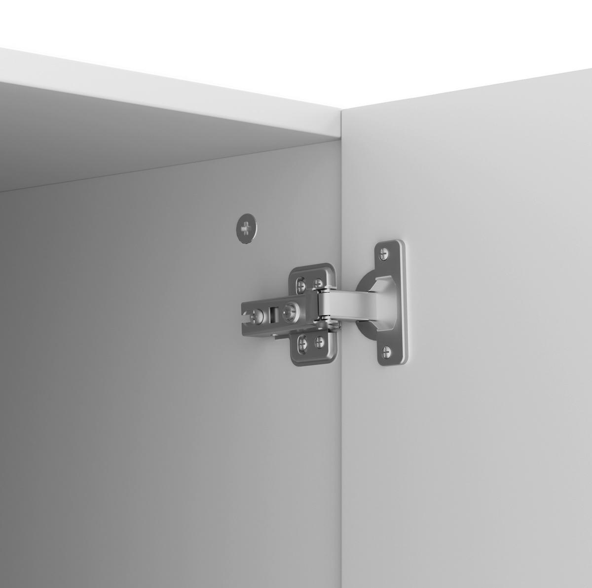 KOMMODE 160/38/75 cm aus Spanplatte mit 4 Türen und U-Relief Weiß/Holzfarben - Weiß, Holzwerkstoff (160/75/38cm) - Modenvie