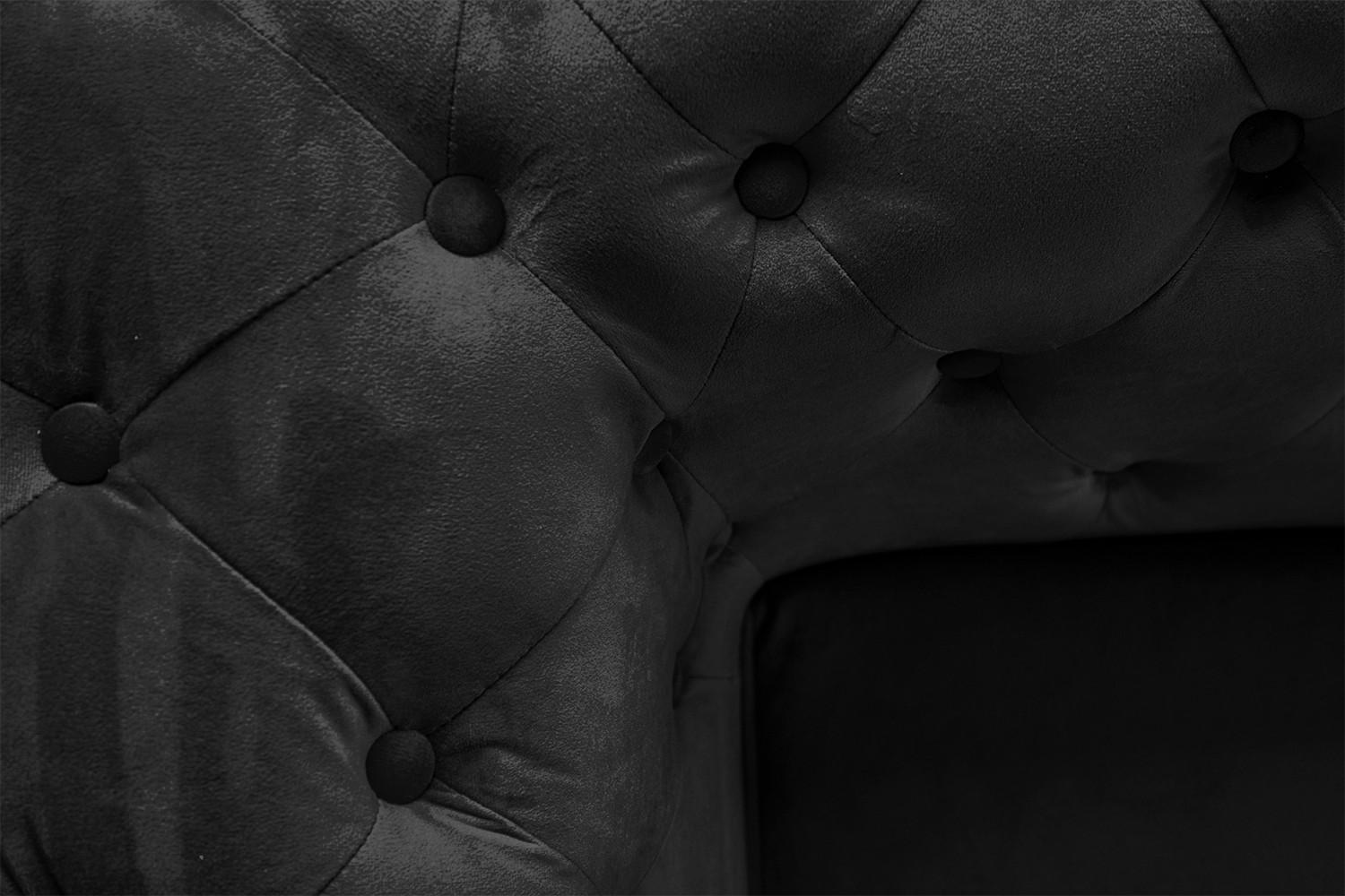 CHESTERFIELD-SESSEL NARLA Schwarz Velvet - Silberfarben/Schwarz, Textil/Metall (120/71/87cm) - KAWOLA