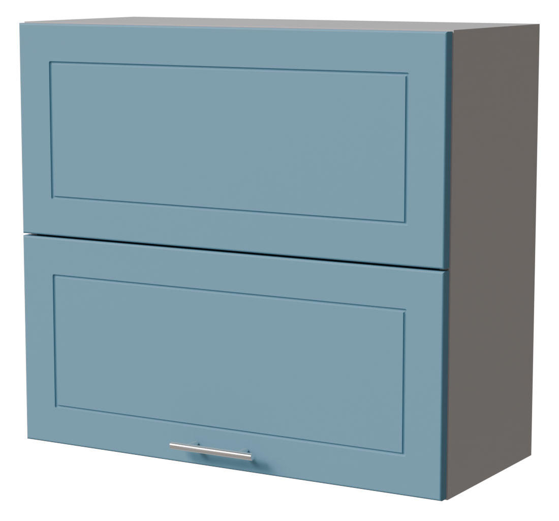 KLAPPHÄNGESCHRANK Bari W8B/80-AV Grau / RAL 5024 pastellblau 80 / 32,5 / 72cm - Blau/Grau, Holz/Holzwerkstoff (80/72/32.5cm) - Feldmann-Wohnen