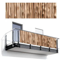 BALKON-SICHTSCHUTZ Holz - Stiel - Hellbraun - Ahornfarben, Kunststoff (300/95cm) - MuchoWow