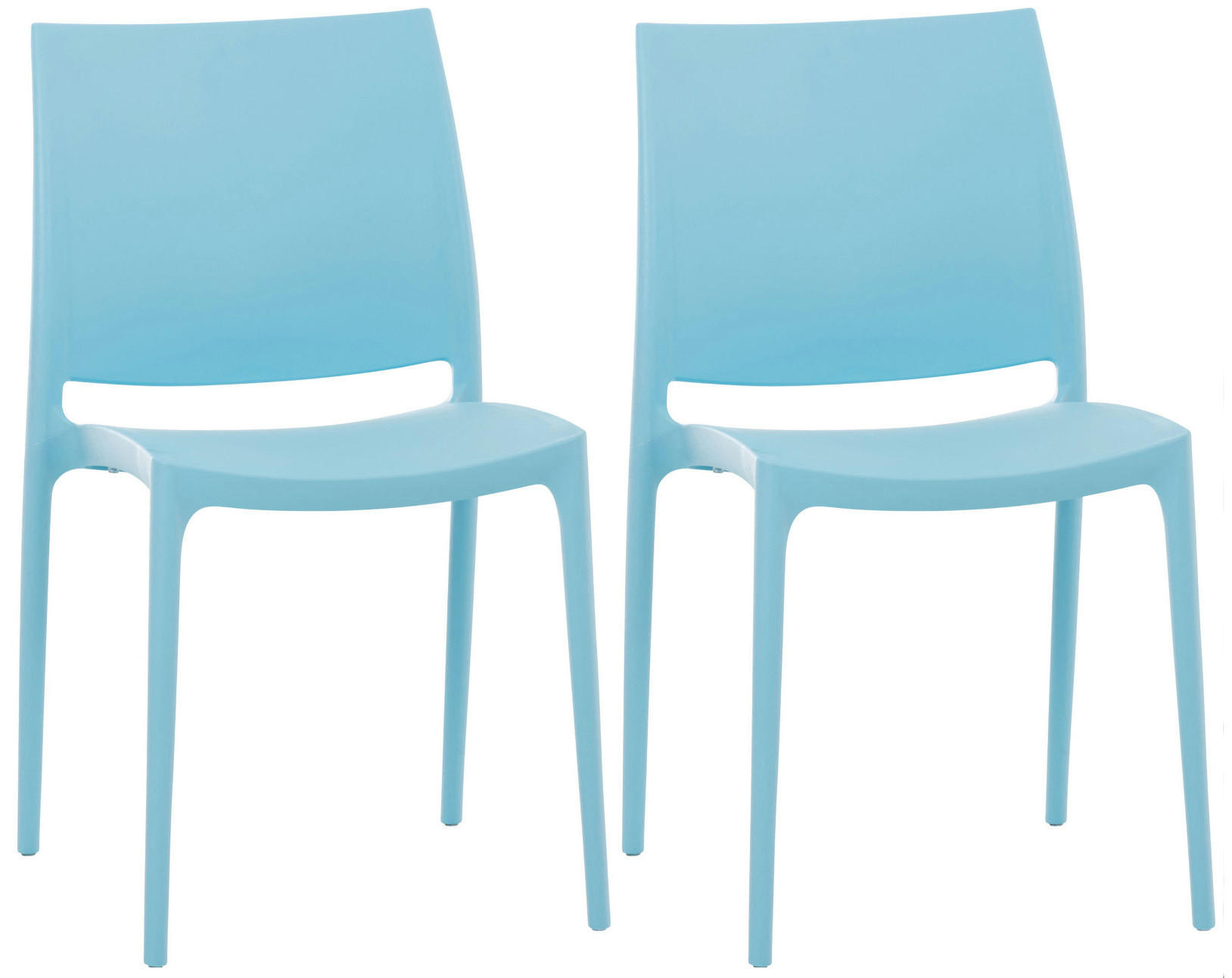 GARTENSTUHL 2er Set Kunststoff hellblau - Hellblau, Kunststoff (44/81/50cm) - CLP