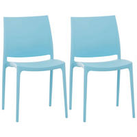GARTENSTUHL 2er Set Kunststoff hellblau - Hellblau, Kunststoff (44/81/50cm) - CLP