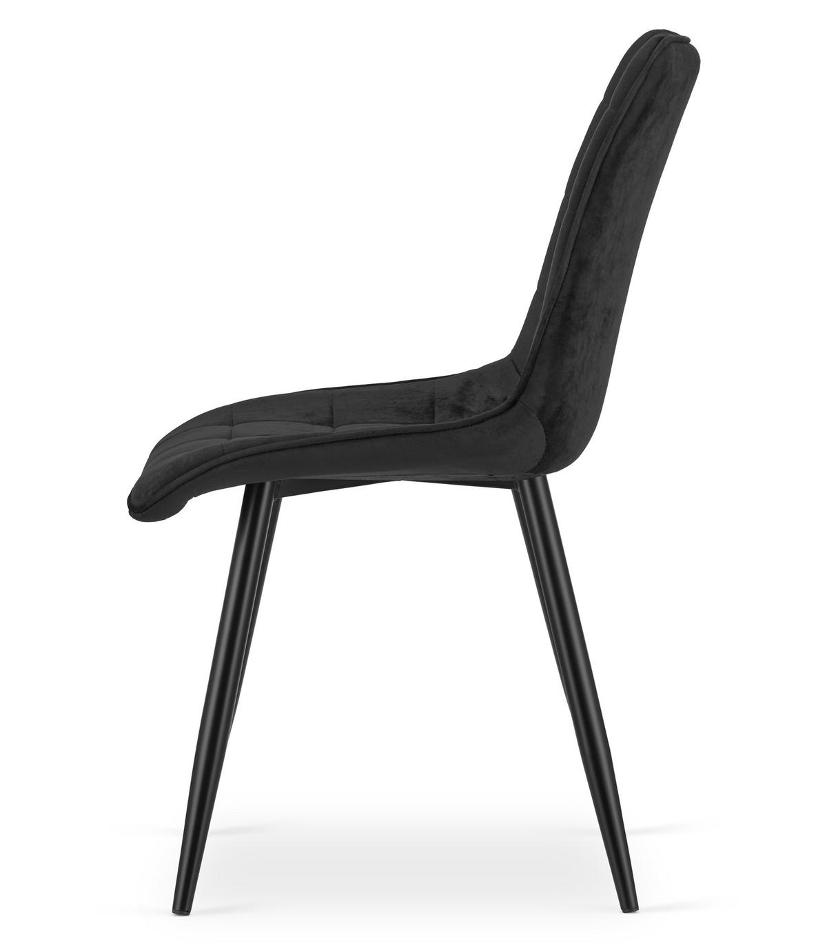 STUHL Schwarz 49x60 cm SPLIT Samtbezug - Schwarz, Metall (49/59/60cm)