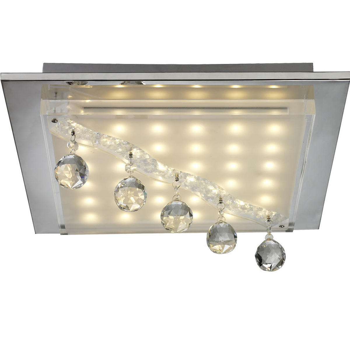 LED DECKENLEUCHTE SCALA Silber Metall - Silberfarben, Glas (40/40/14.5cm) - Esto