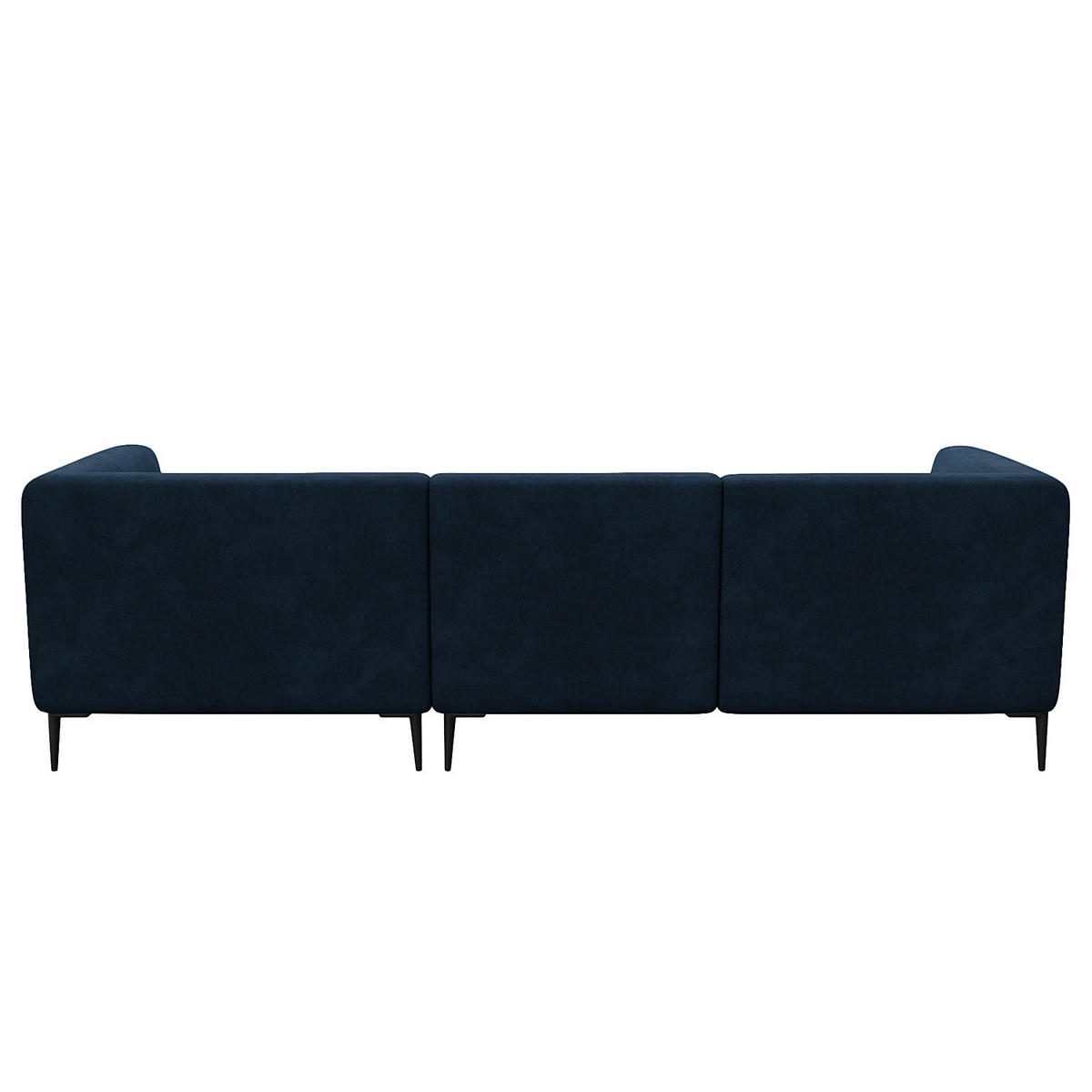 2,5-SITZER ECKSOFA mit Longchair - Schwarz/Dunkelblau, Textil/Metall (271/148cm) - home24