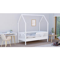 HAUSBETT 160x80 weiß - Weiß, Holzwerkstoff (80/160cm)