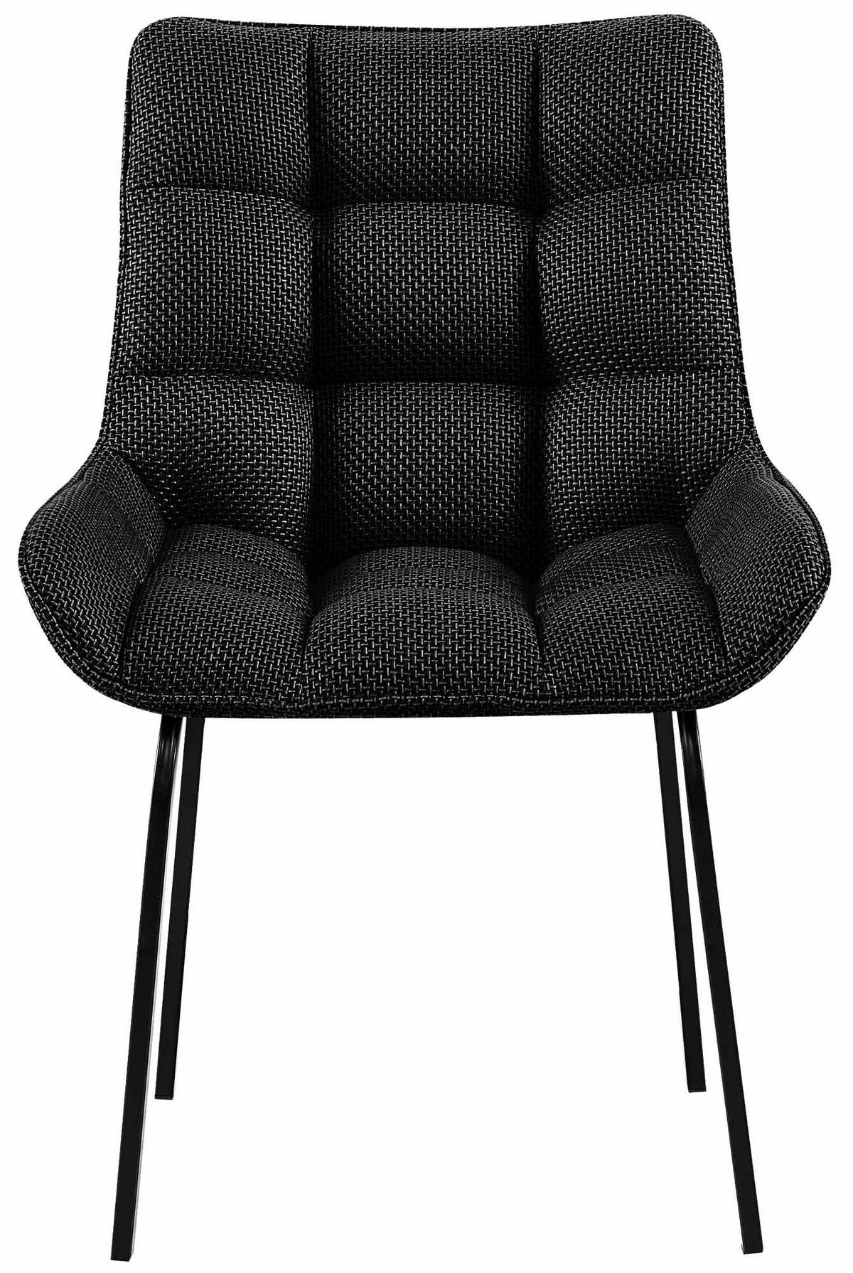 STUHL 2er Set Stoff Titangrau - Graubraun/Schwarz, Textil/Metall (58/84/57cm) - CLP