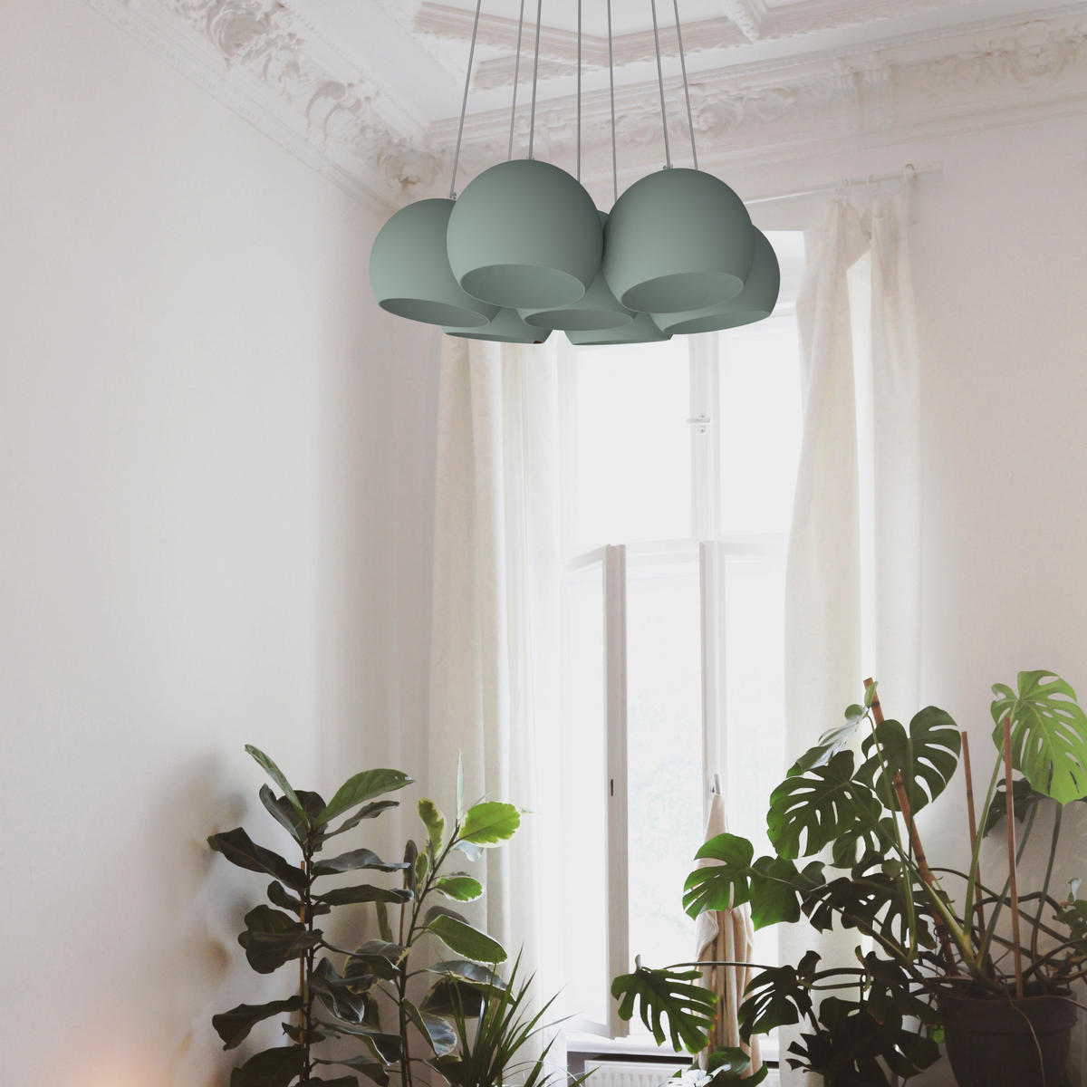 HÄNGELEUCHTE - Grün, Metall (25/25/20cm) - Lumicom