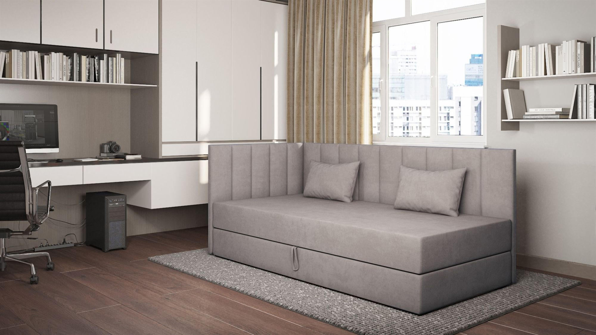 SOFA Thelma In Opera - Grau, Holzwerkstoff/Textil (207/90/97cm) - Fun Möbel