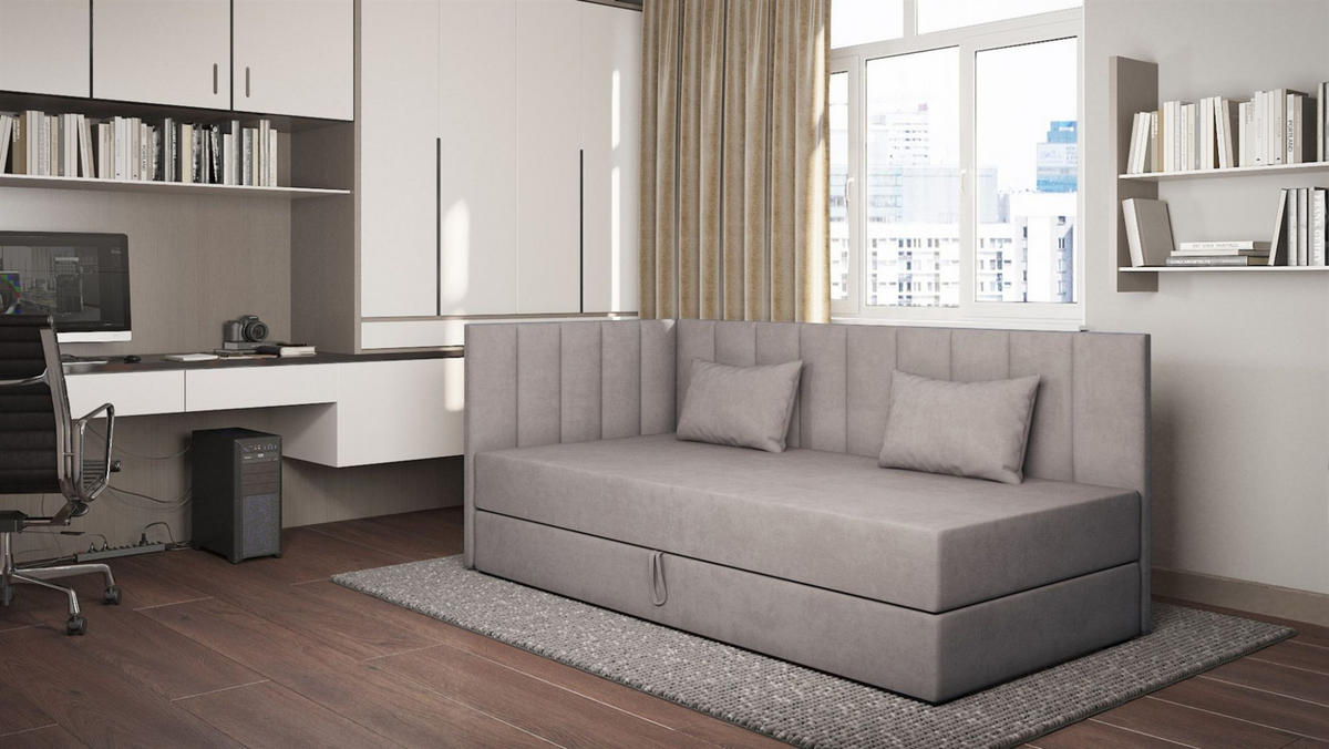 SOFA Thelma In Opera - Grau, Holzwerkstoff/Textil (207/90/97cm) - Fun Möbel