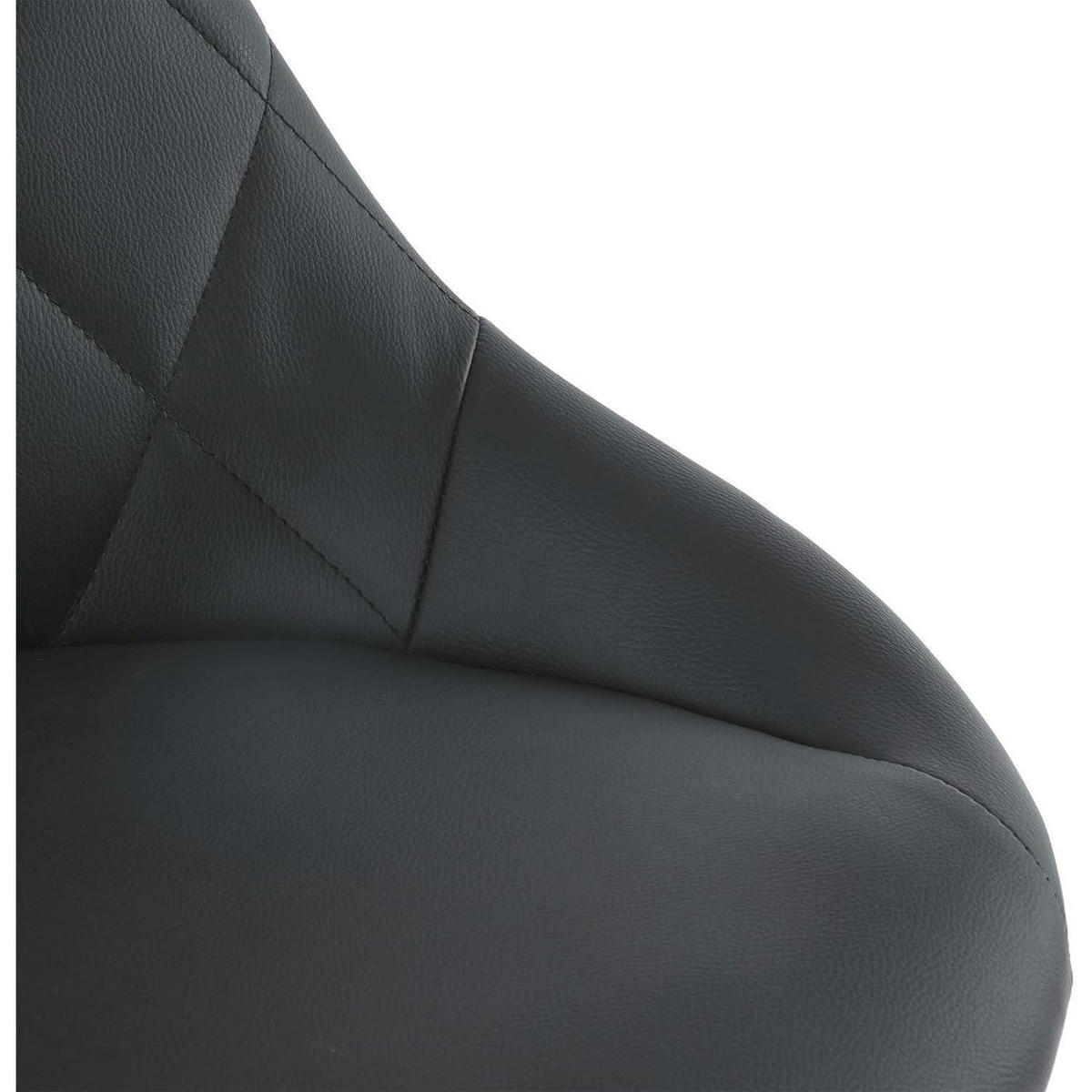 BARHOCKER 2er Set höhenverstellbar, drehbar, mit Rückenlehne aus PU in Schwarz - Schwarz, Kunststoff (40/83/40cm)