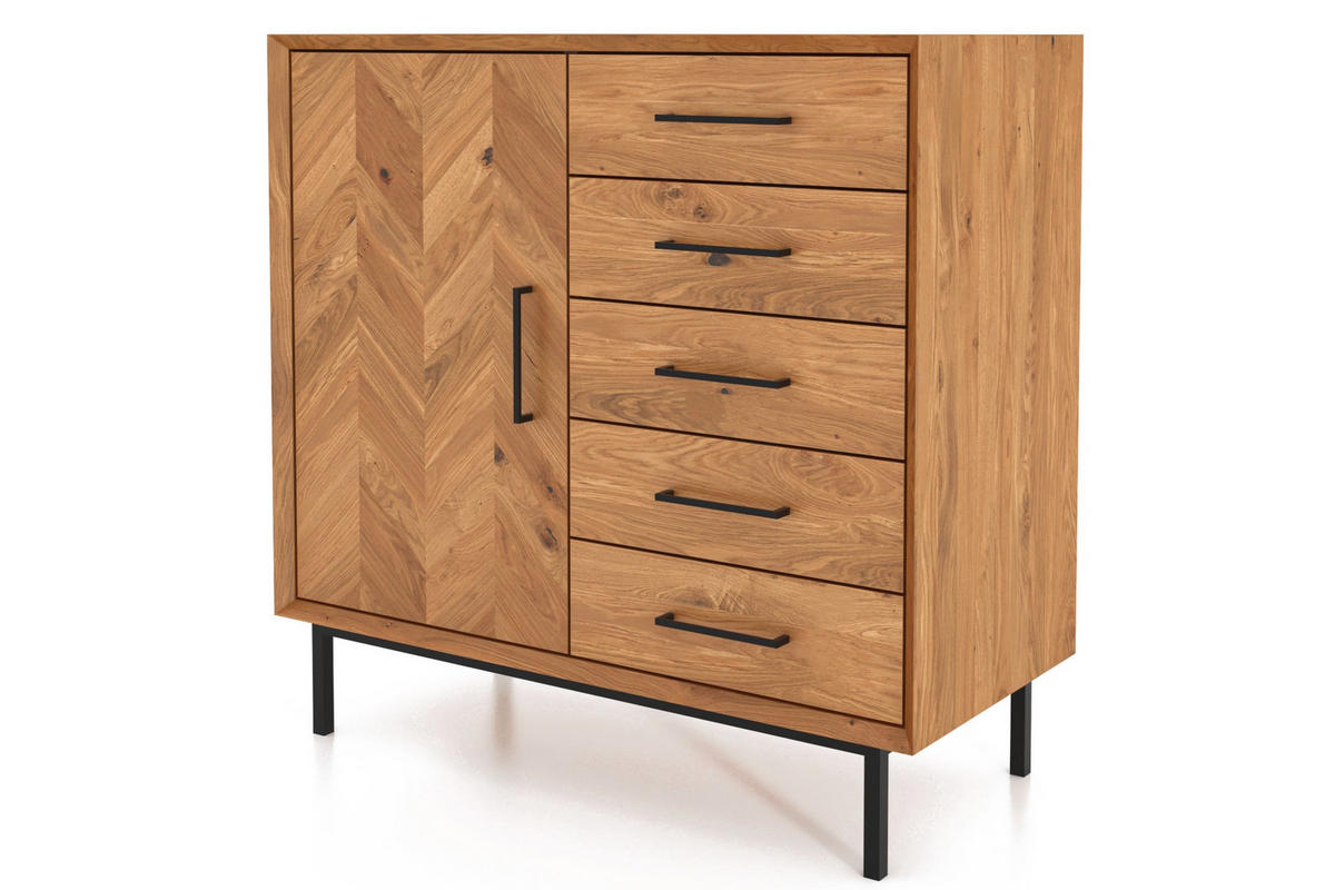KOMMODE HOCH LEON Wildeiche - Wildeiche, Holz (97/95/45cm) - byoak