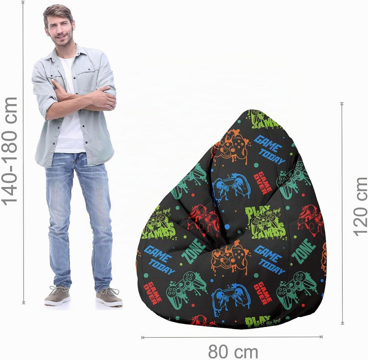 SITZSACK PEARSHAPE MIT FUßSTÜTZE Velvet 2-tlg Game Zone M - Dunkelgrün, Textil (70/120/70cm) - Dreamroots