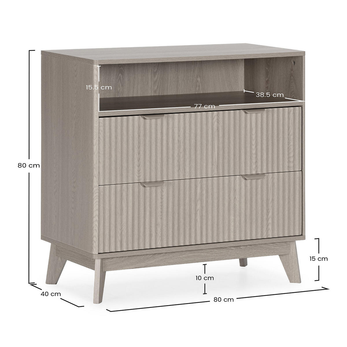 KOMMODE 80/80/40 Oporto Eichenfarbe - Honigeiche, Holzwerkstoff (80/80/40cm) - VS Venta-stock