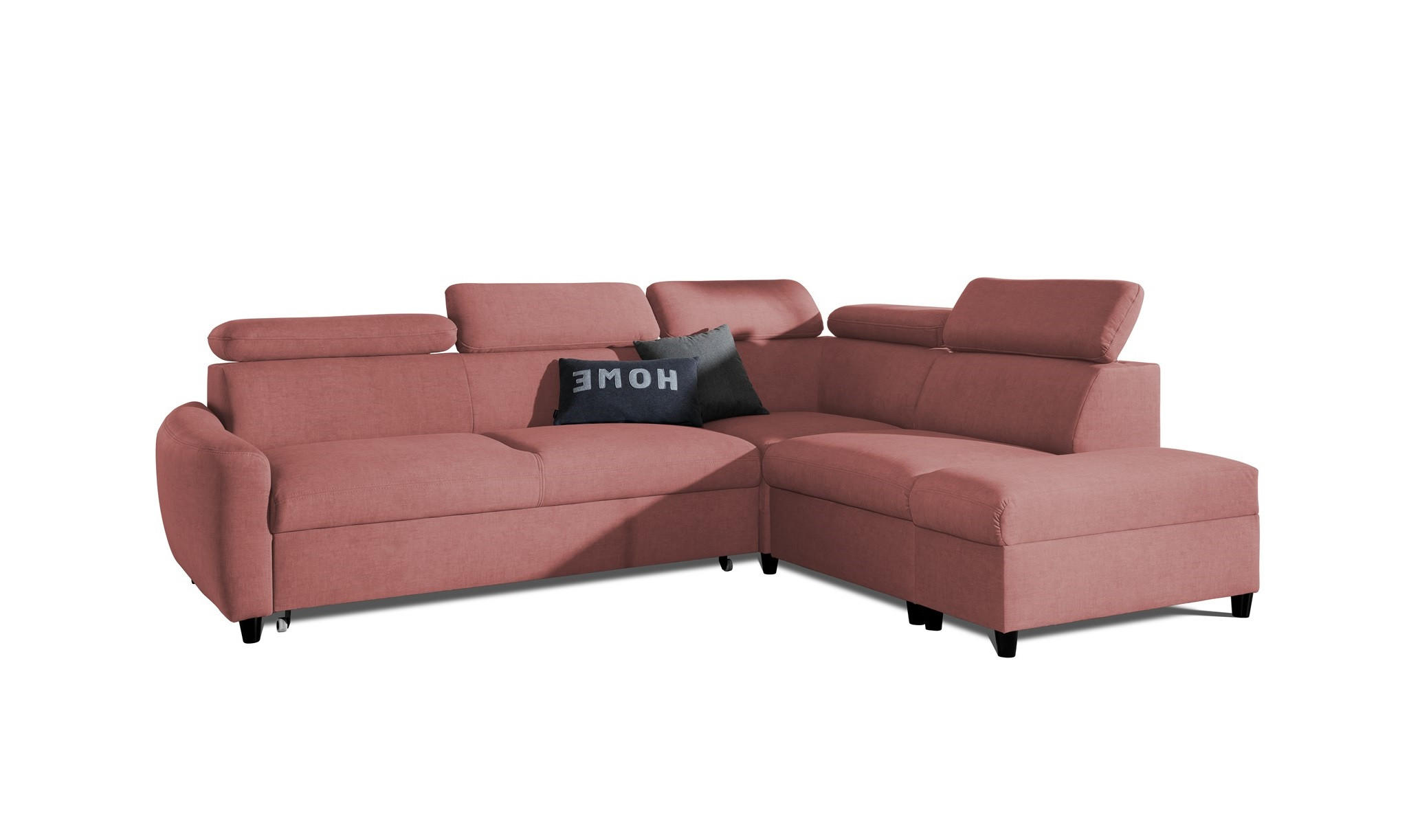 ECKSOFA Schlafsofa Anton In Esito - Rosa, Holzwerkstoff/Textil (265/205cm) - Fun Möbel
