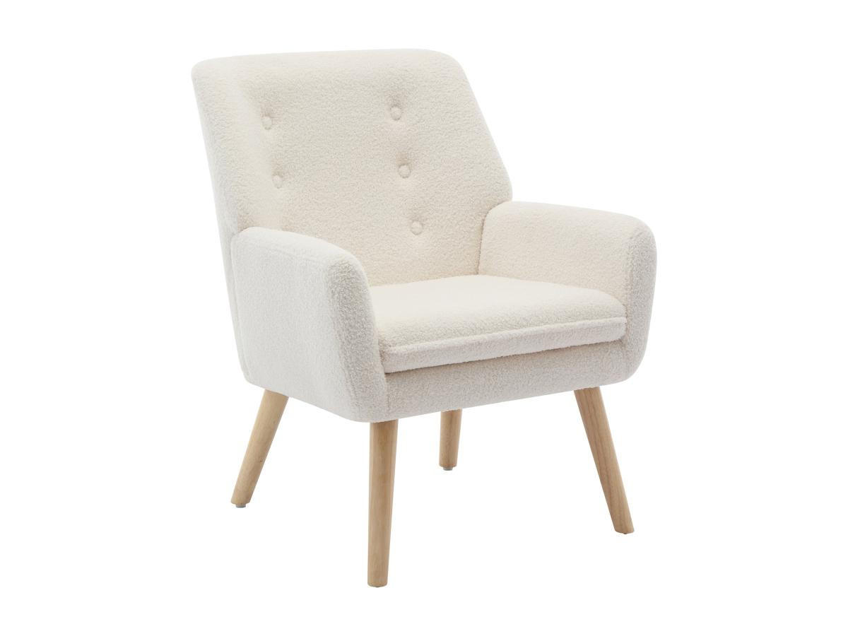 SESSEL - Bouclé-Stoff - Weiß - SERINO - Weiß, Textil (68/79/65cm) - Vente-Unique