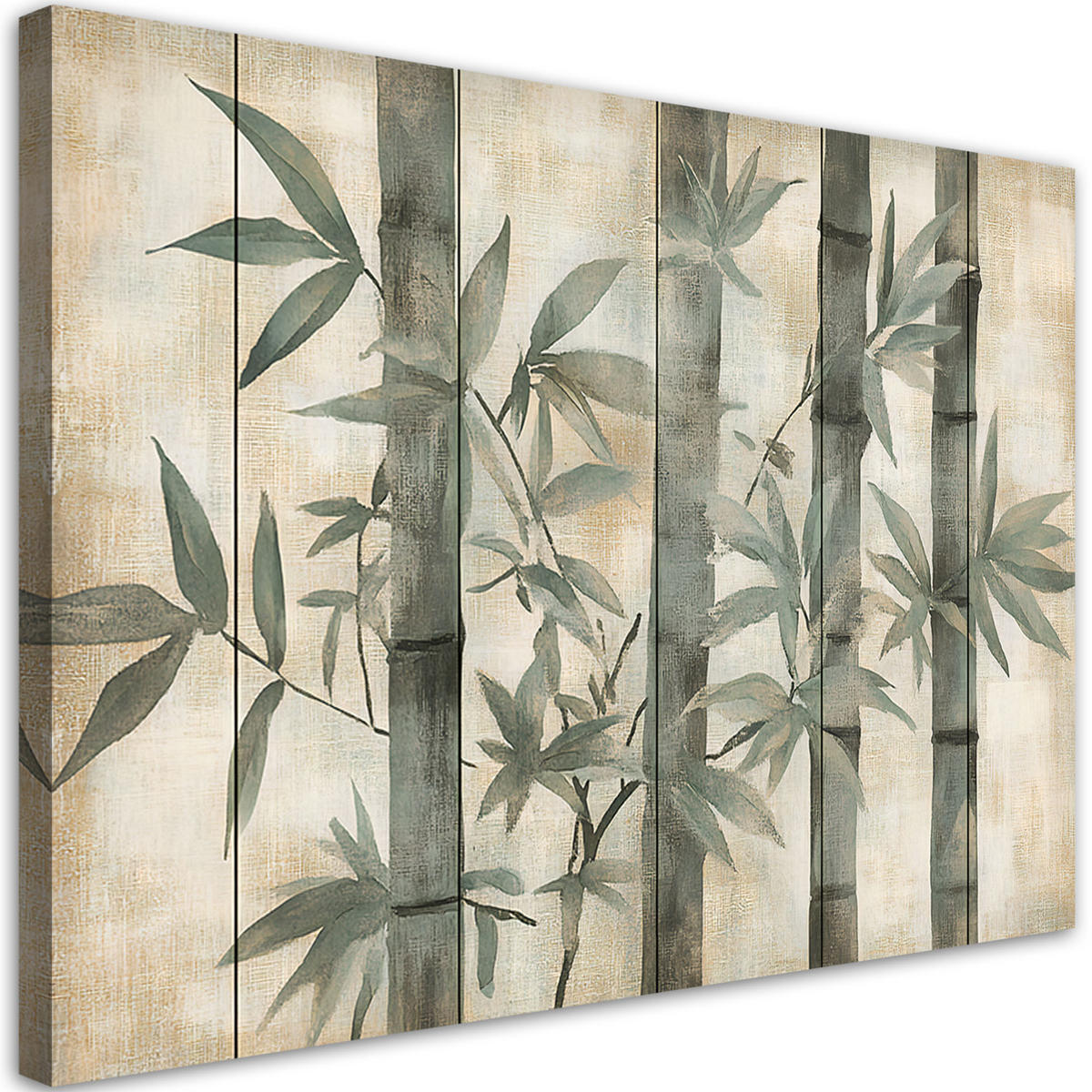 WANDBILD bambus in grautönen - Beige, Textil (60/40cm) - Feeby