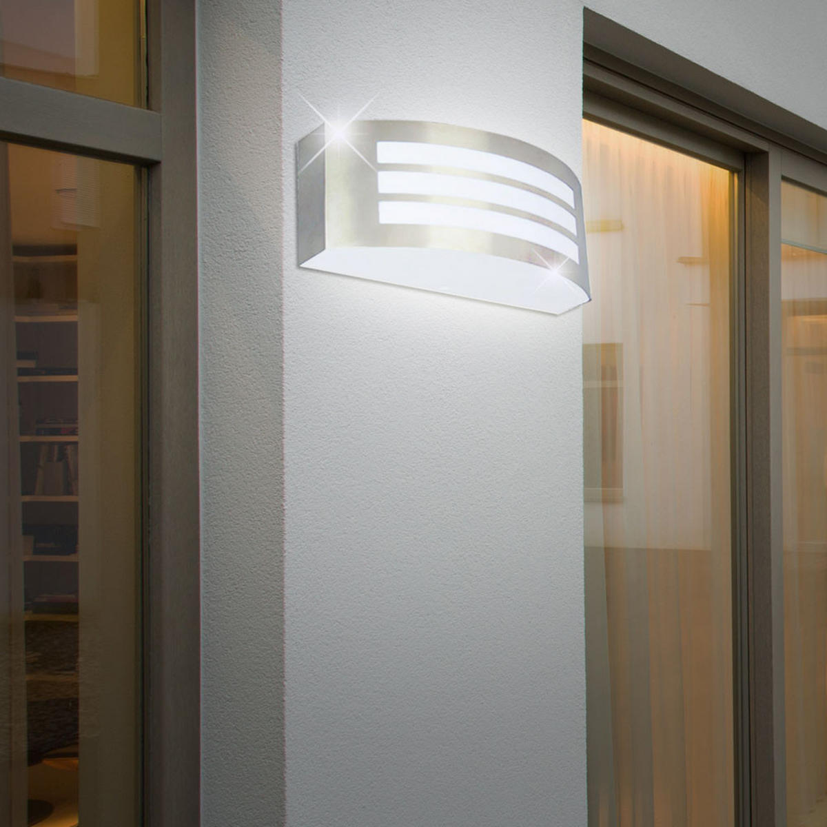 LED AUSSEN-WANDLEUCHTE Cornus Silber - Silberfarben, Metall (10/32/25cm)