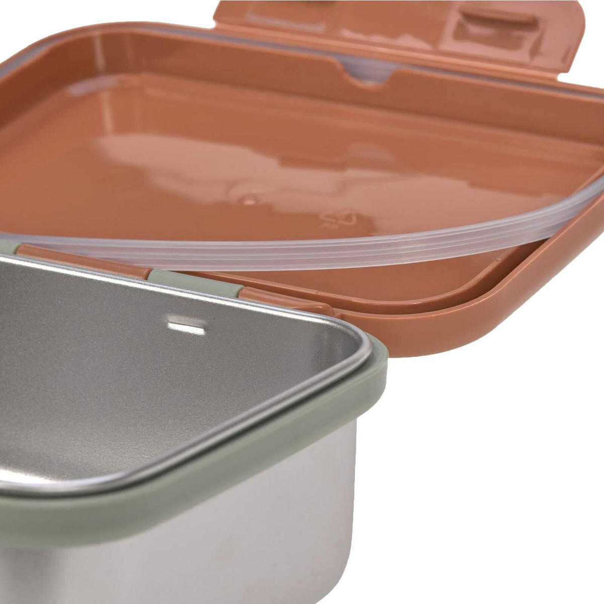 EDELSTAHL LUNCHBOX Happy Prints Karamell 17,3 x 13,3 x 6,9 cm - Braun, Metall (13.3/6.9/17.3cm) - Lässig