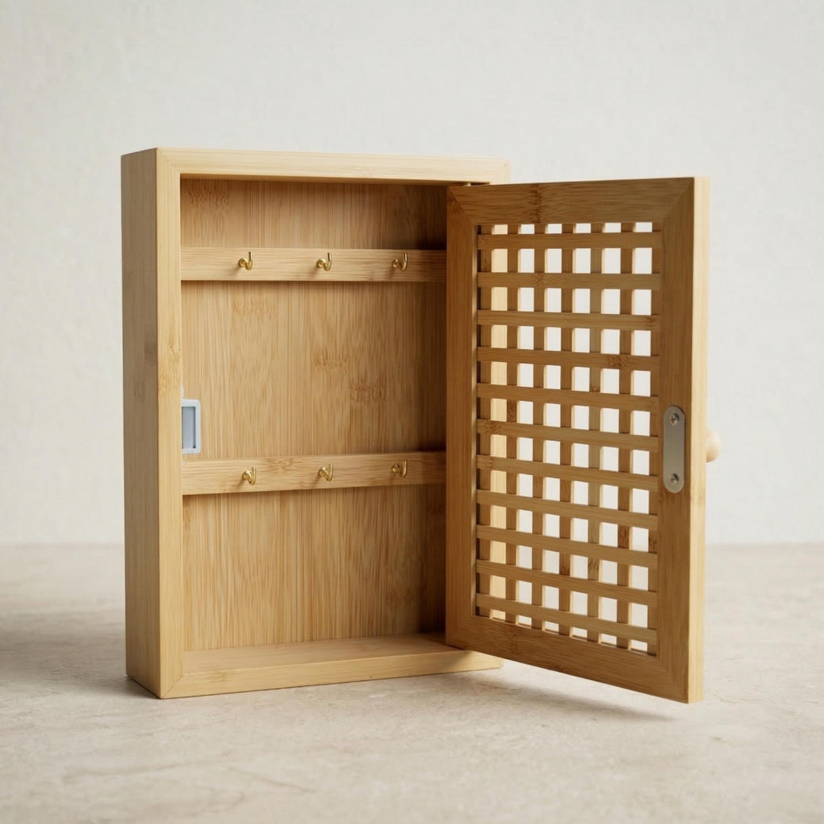 SCHLÜSSELSCHRANK Kizu Bambus 19/27/6 cm - Braun, Naturmaterialien (18/27/6cm) - BOXIMO