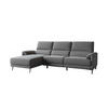 ECKSOFA ADRIANA Anthrazit Flachgewebe Relaxfunktion - Anthrazit/Schwarz, Textil/Metall (280/163cm) - KAWOLA