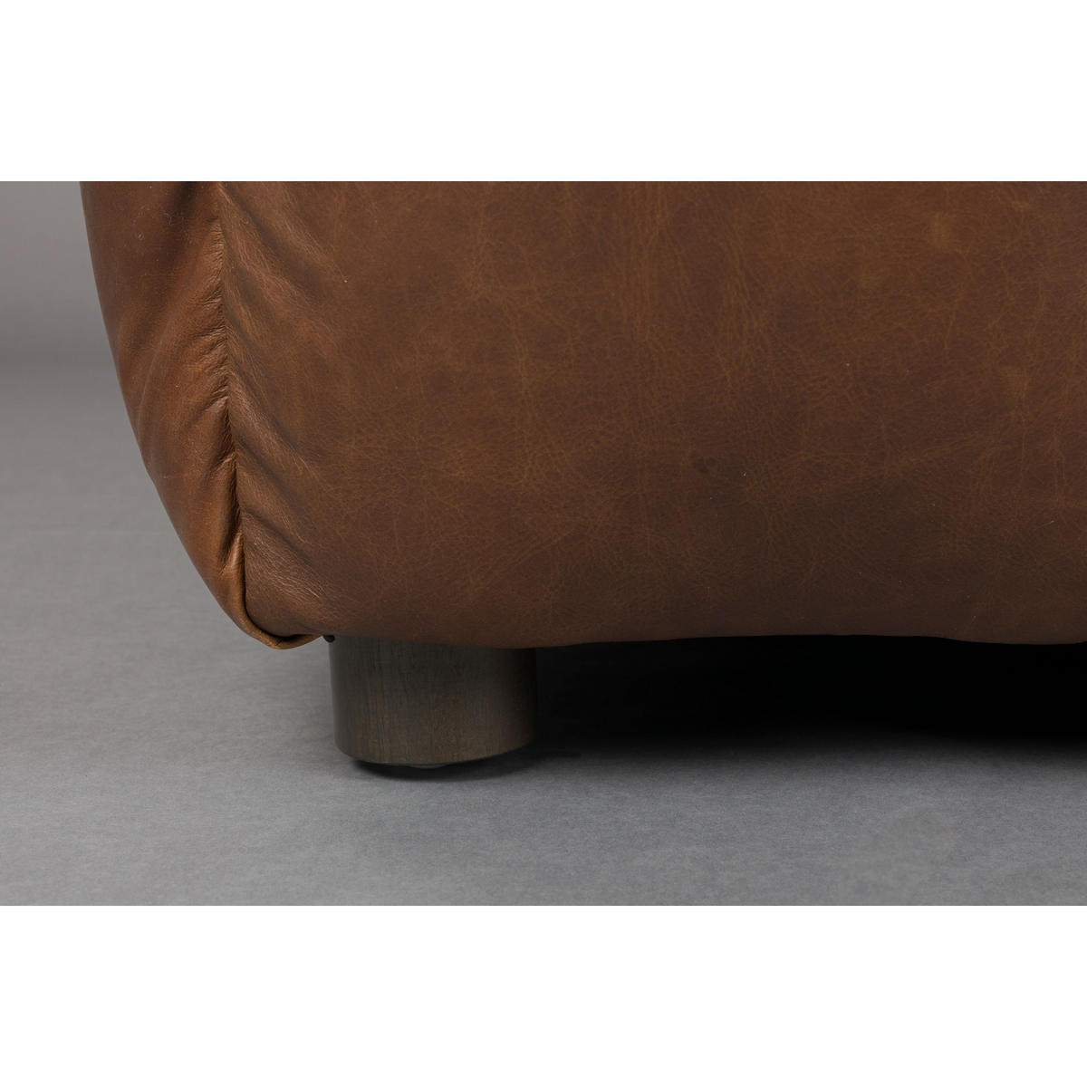 SITZHOCKER Hackman Leder Chokolade/ Braun - Braun/Dunkelblau, Leder (100/45/100cm) - Dutchbone
