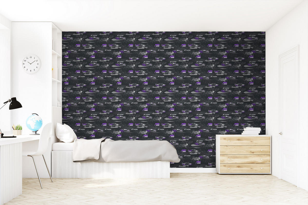 TAPETE Rennwagen 50 x 900 cm - Schwarz, Papier (50/0.1cm) - Sanders & Sanders