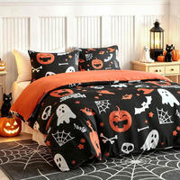 BETTWÄSCHE-SET Halloween Kürbis Geister 135x200 cm 3-teiliges Set - Multicolor, Textil (135/200cm)