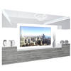 WOHNZIMMERWAND Schrankwand mit LED Weiß / Glamourholz - Weiß/Grau, Holz (300/180/36cm) - B BELINI GROUP