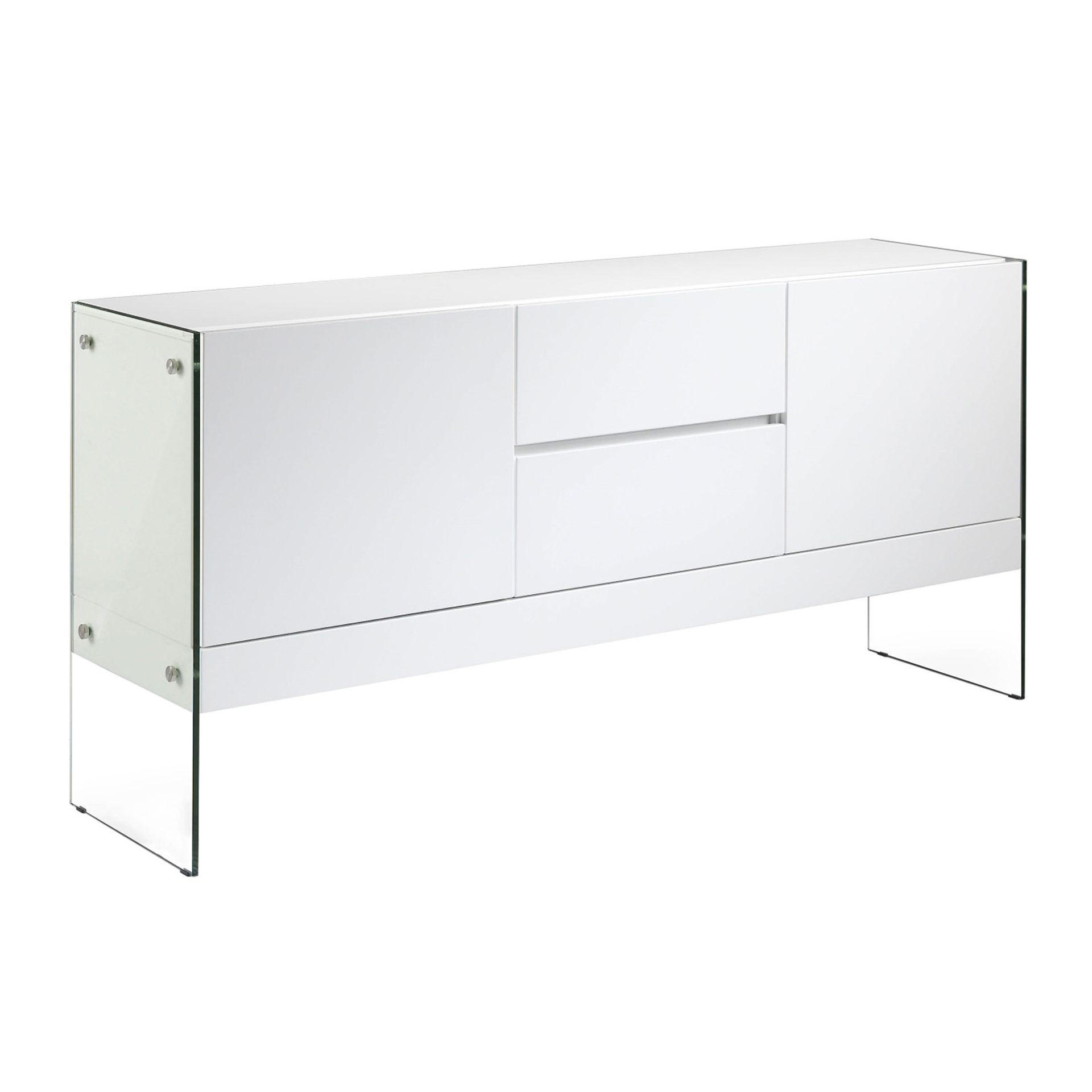 Angel Cerda Sideboard Transparent, Weiß 180x85x45 cm