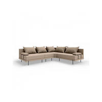 GARTENSOFA BAHAMA M - Rechts - Wetterfeste Balkonmöbel & Terrassenmöbel Außen - Moderne Lounge Möbel für Garten - Balkon & Terrasse - Beige - Beige, Kunststoff (298/75/222cm) - Trada