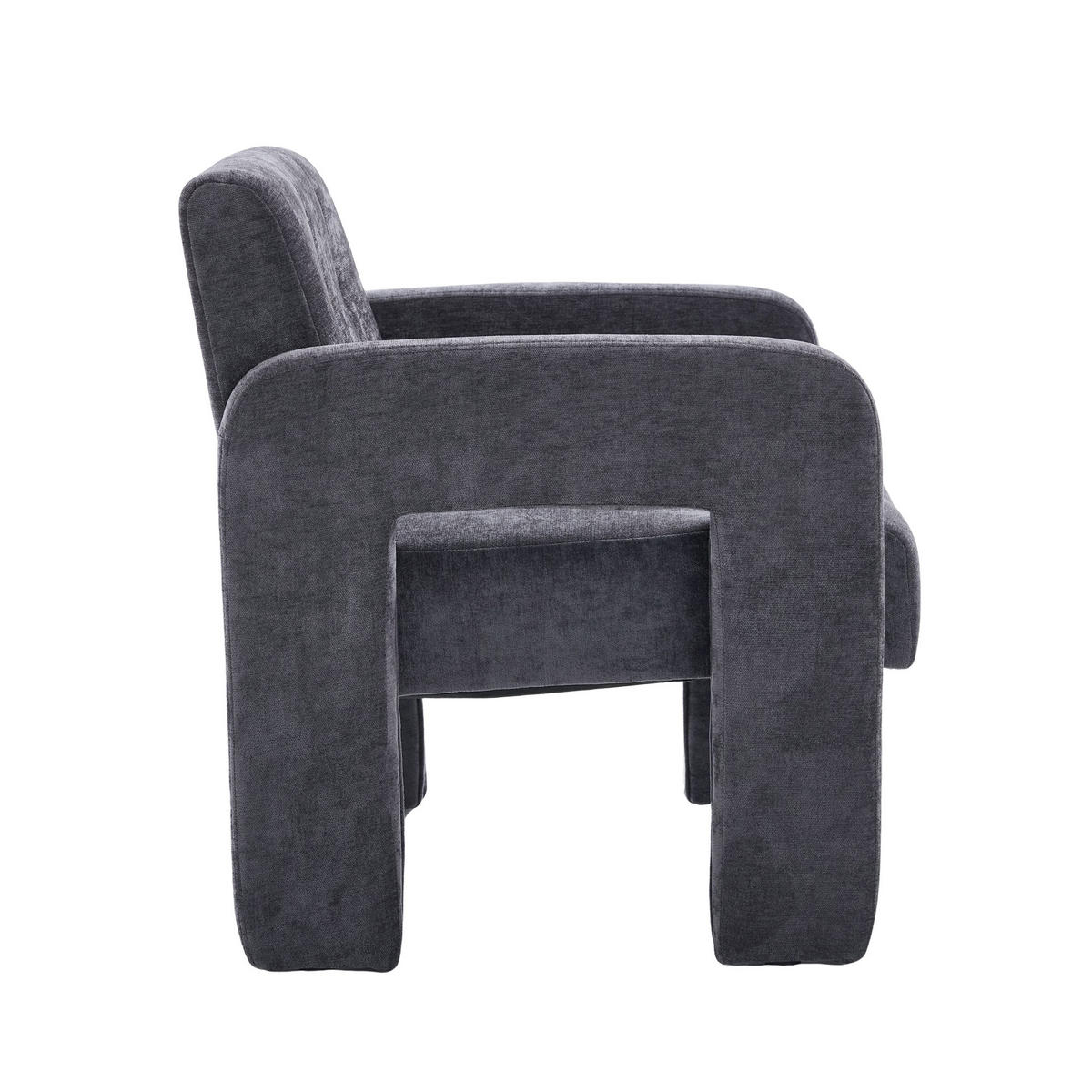 SESSEL Einzelner Sessel,dicke Polsterung,Chenille,Grau - Grau, Textil (67.5/74.5/69cm) - LVHOM
