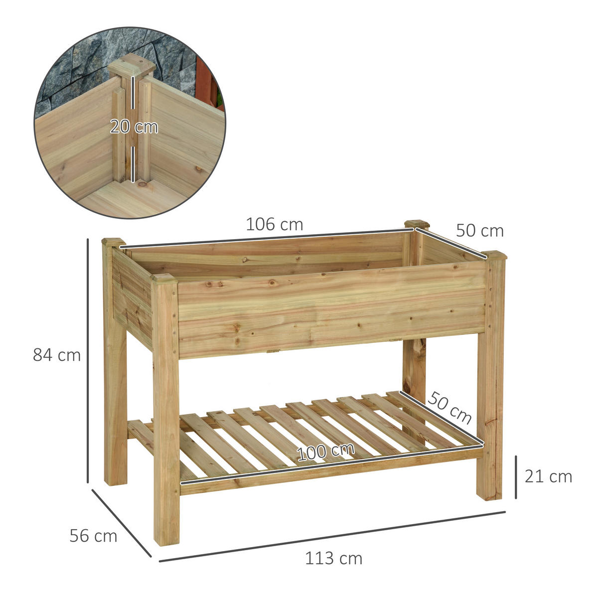 HOCHBEET DE-16047 mit integrierter Bewässerung Grün - Grün, Holzwerkstoff (91/76/51cm) - ComfortXL