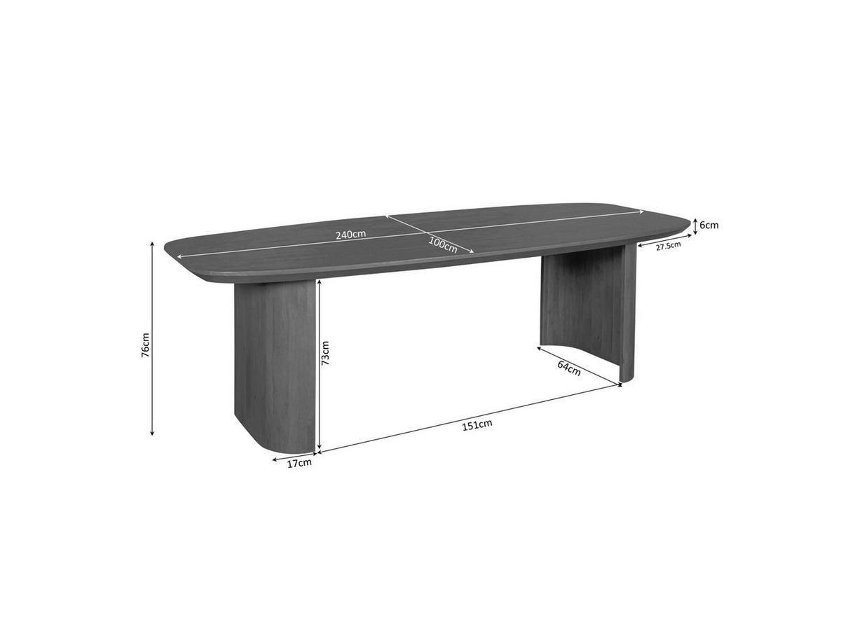 ESSTISCH Marlen 240 cm X 100 cm Braun - Braun, Holz (100/240/76cm) - Villa Möbel