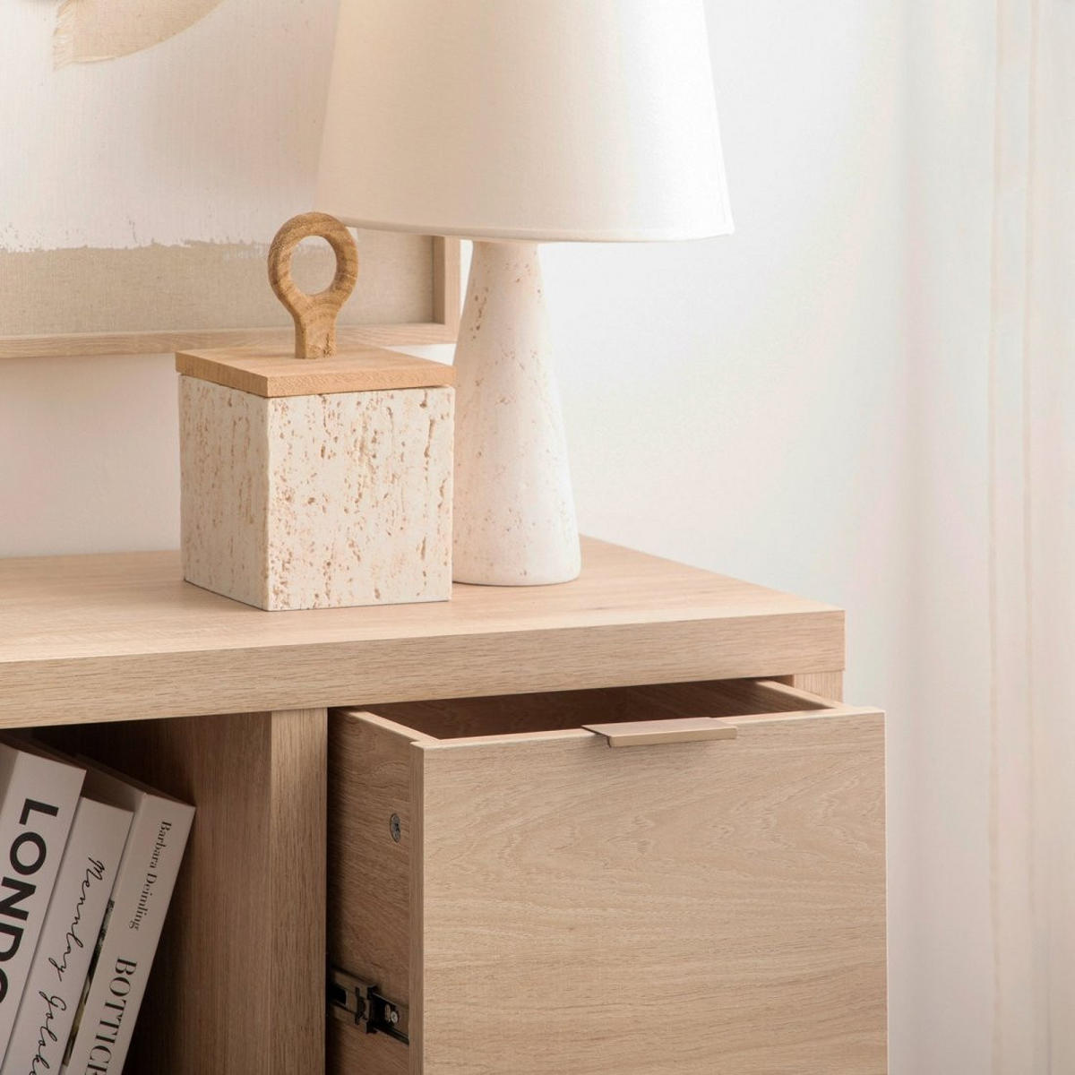 KOMMODE Aleni Natürlich 70 cm x 70 cm - Naturfarben, Holzwerkstoff (70/70/32cm) - Klast Home