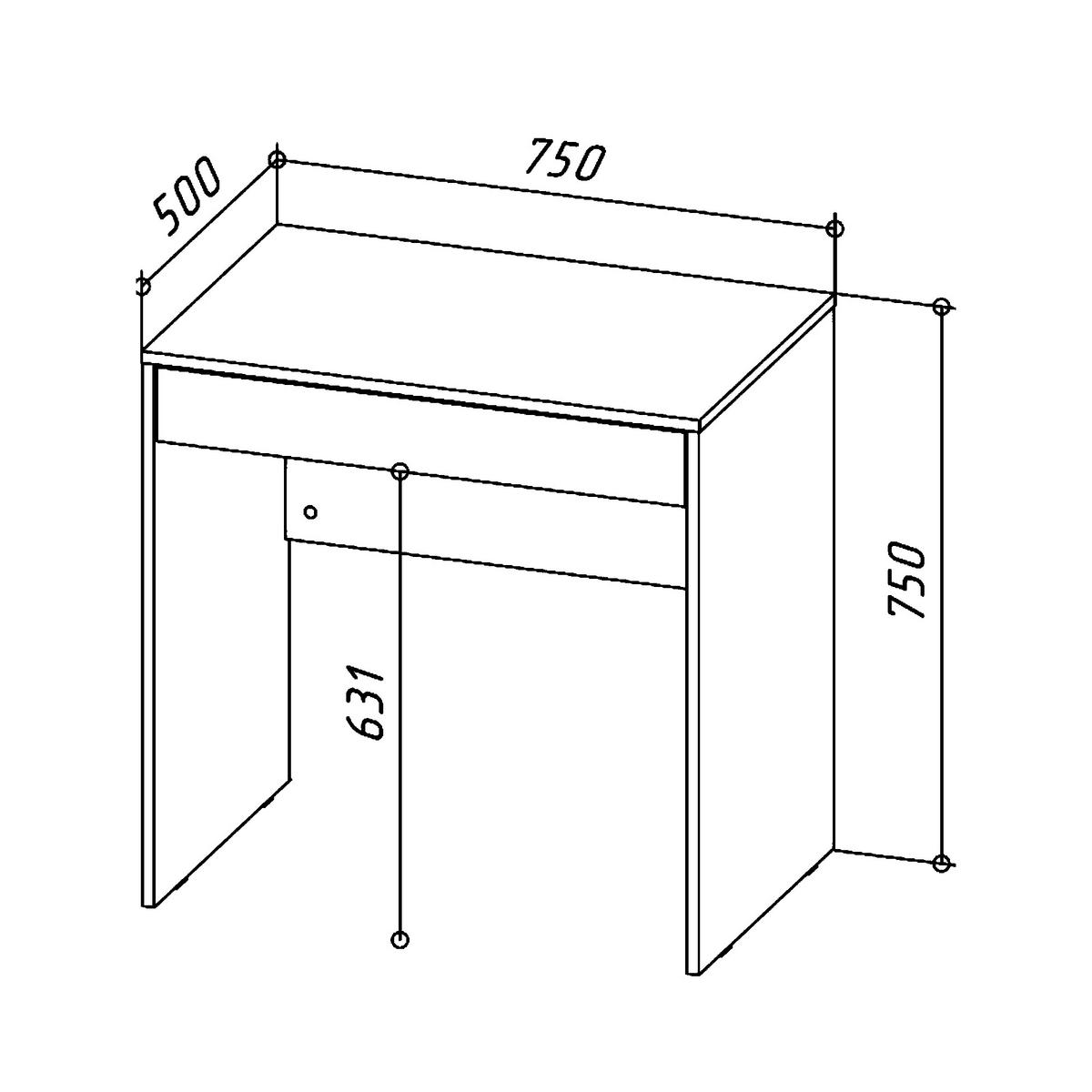 SCHREIBTISCH FORDE BRK1-1S Schubladen Eiche Wotan - Eiche Wotan, Holzwerkstoff/Kunststoff (50/75/75cm) - Komodee