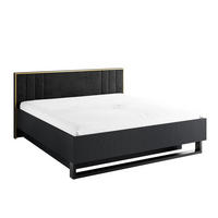 POLSTERBETT Brunelli Schwarz 189/97,3/207,4 cm – ohne Bettkasten - Schwarz, Holzwerkstoff (180/200cm) - AX Living