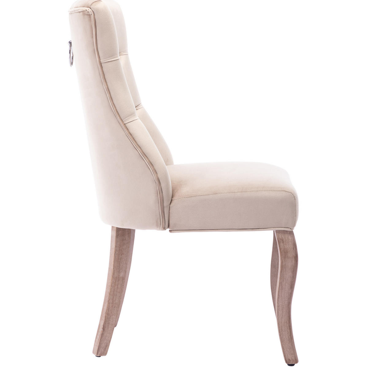 ESSZIMMERSTUHL mit hoher Rückenlehne ca. 97 x 51 x 47 cm Samt Beige - Beige, Holz (51/97/51.2cm) - Meubliv