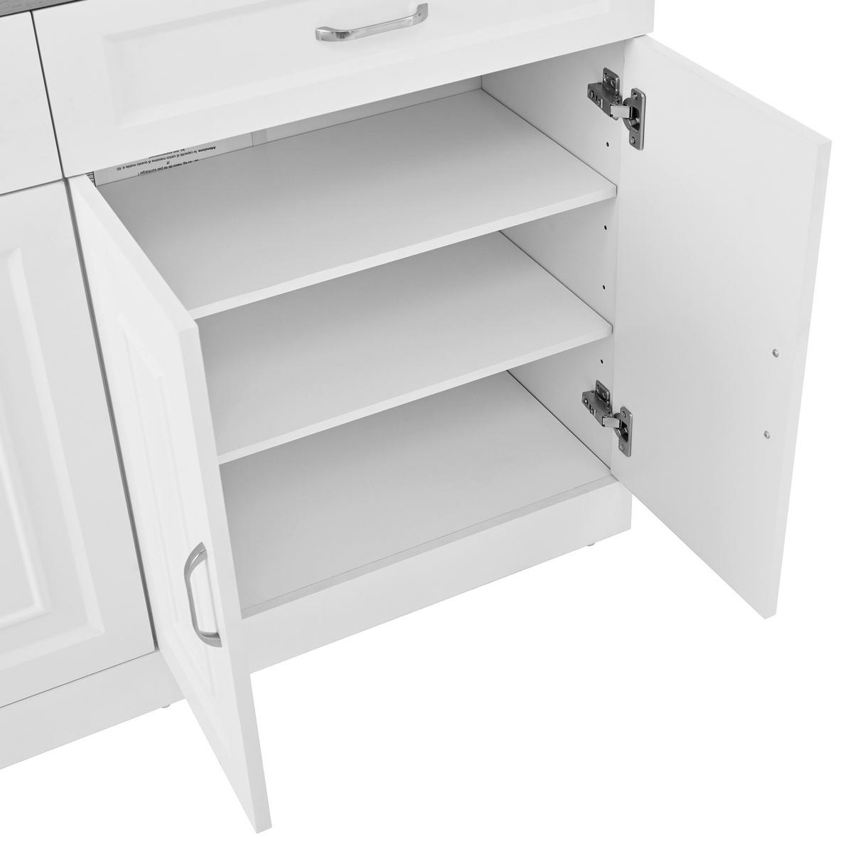 SIDEBOARD 120/35/80.5 cm Weiß aus Spanplatte mit verstellbaren Einlegeböden - Weiß, Holzwerkstoff (35/80.5/120cm) - OKMYHOME