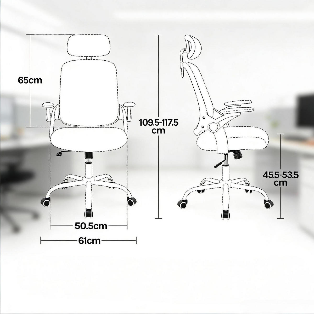 BÜROSTUHL ergonomisch höhenverstellbar Rosa - Pink, Metall (47/117.5/63.5cm) - Meubliv