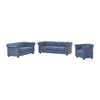 SOFA 3-Sitzer & 2-Sitzer & Sessel - Stoff - Blau - CHESTERFIELD - Blau, Textil (88/72/205cm) - Vente-Unique