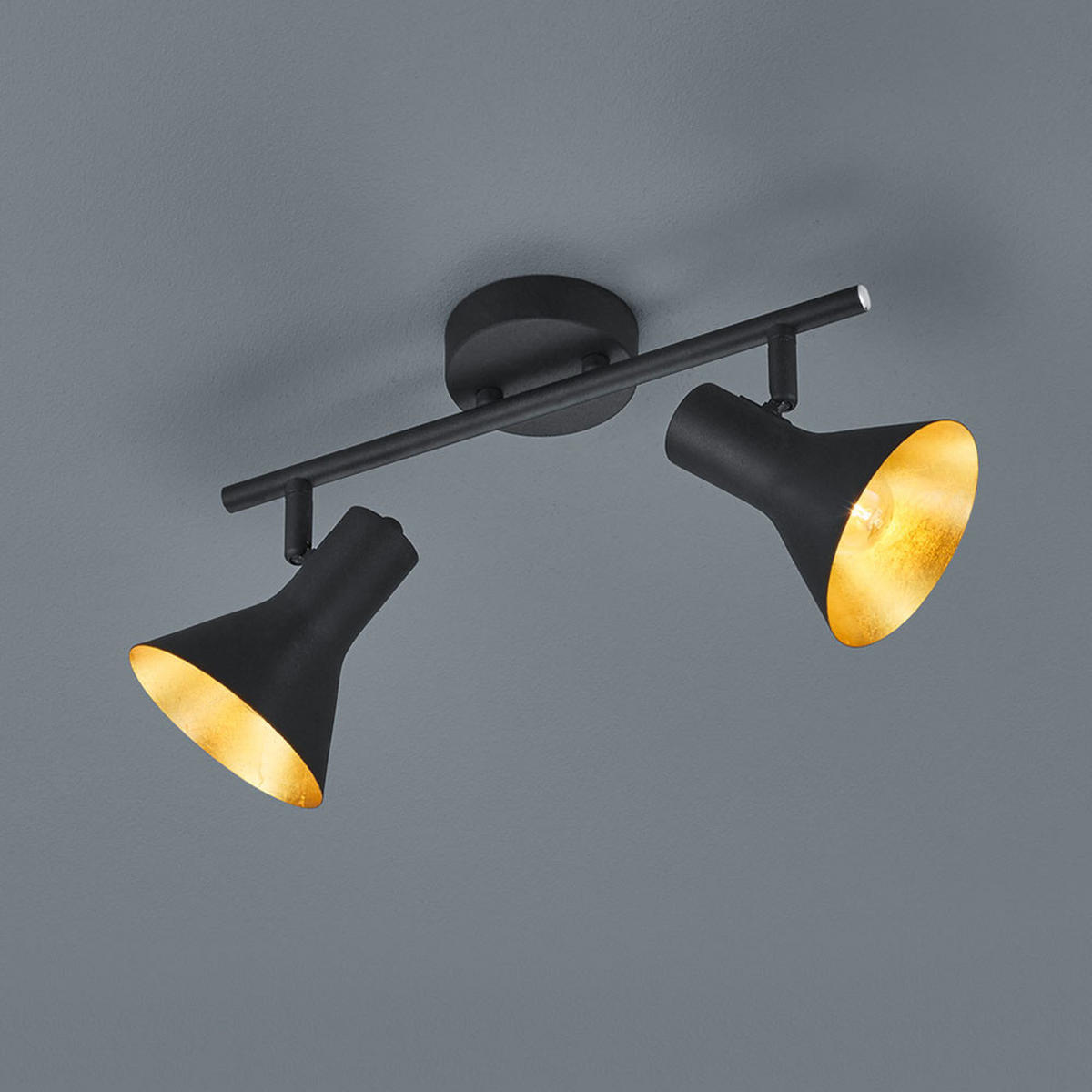 LED DECKENLEUCHTE Metall Schwarz Gold - Schwarz, Metall (11/33/21cm)