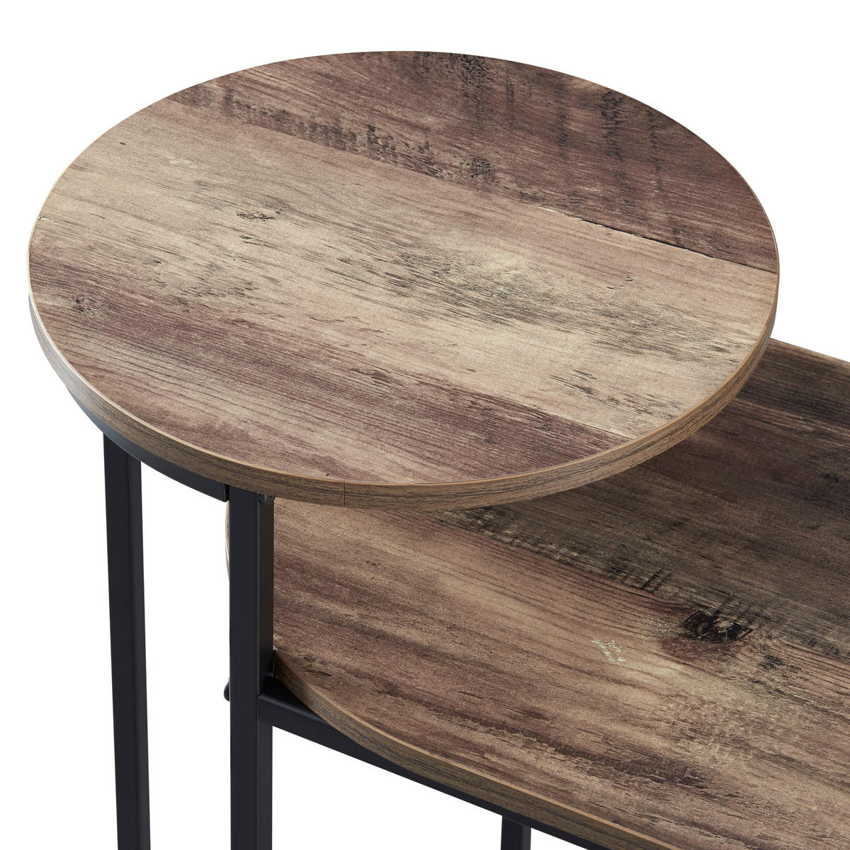 BEISTELLTISCH Serba - Dunkelbraun/Schwarz, Holzwerkstoff/Metall (29/75/59cm) - [en.casa]