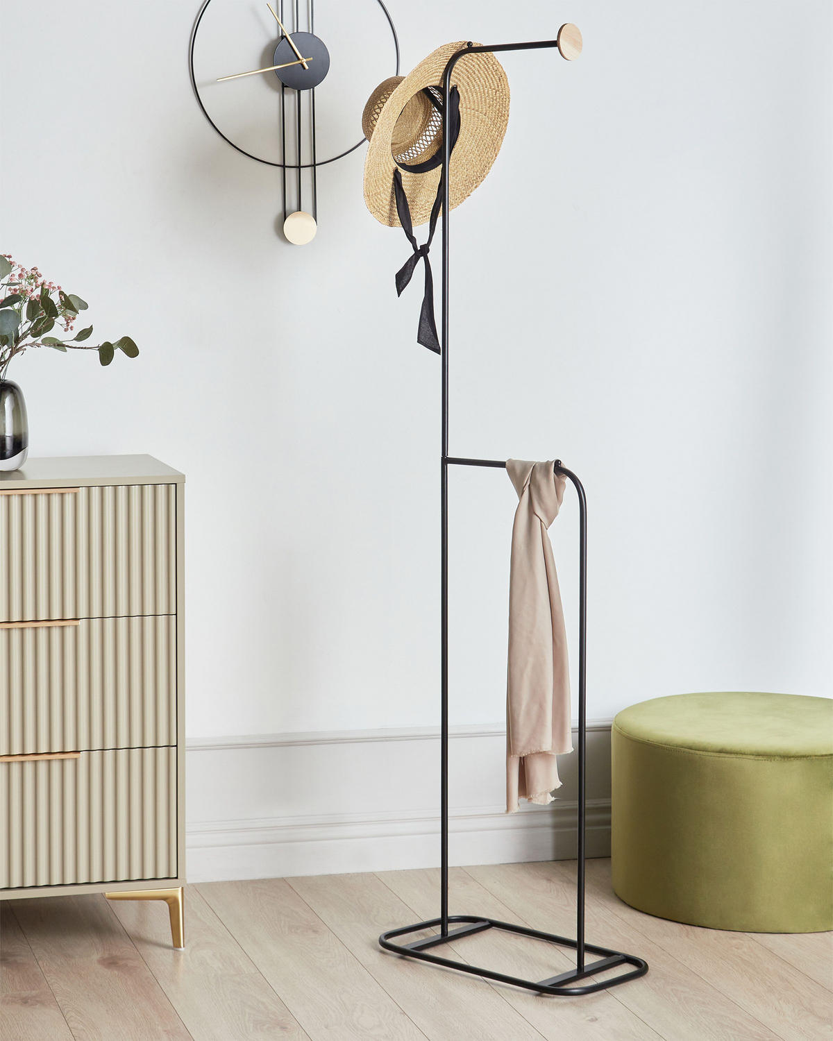 KLEIDERSTÄNDER Metall schwarz 171 cm Eureka - Schwarz, Metall (48/171/30cm) - Beliani