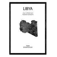 POSTER Country Map – Libya A4 Rahmenlos - Klar, Papier (29.7/5/21cm) - Nacnic